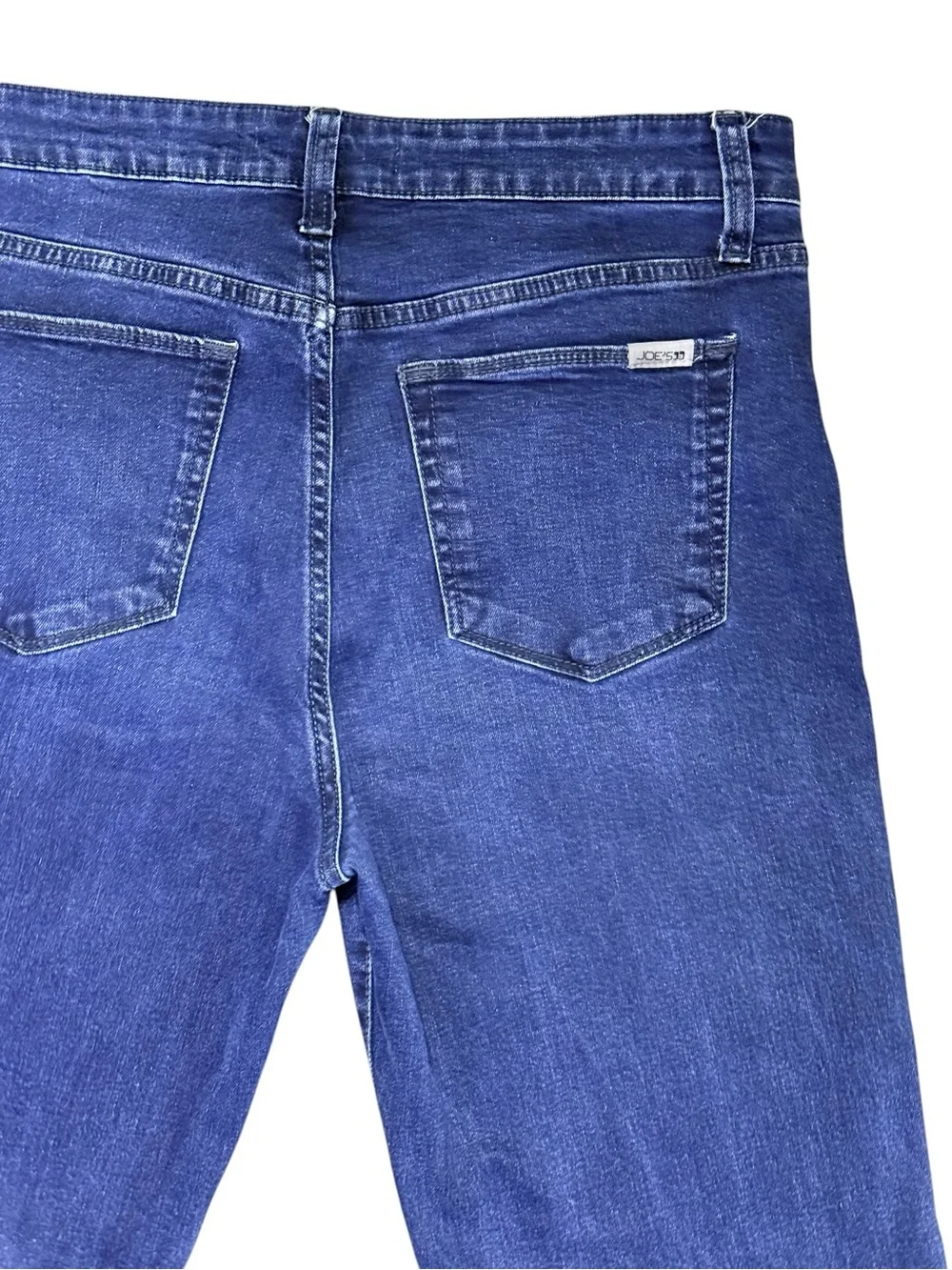 Joe’s Jeans High Rise Kick Flare Jeans Size 32 Dark Wash Raw Hem Stretch Denim